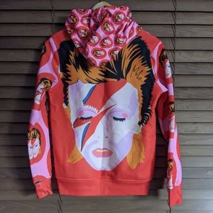David Bowie all over print hooded sweatshirt